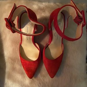 NWOT Jessica Simpson Red Suede Pumps